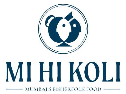 Logo of MI HI KOLI with stylized fish illustration on a white background
